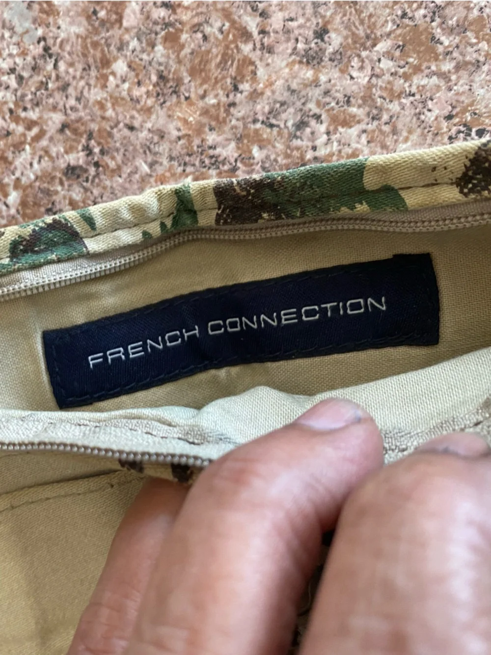French Connection Green Camouflage Canvas Wallet